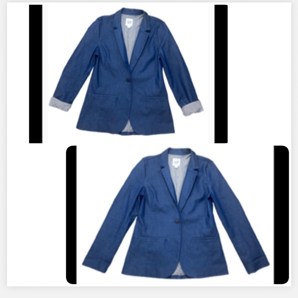 GAP‎ Preppy  Blue denim like long sleeve blazer